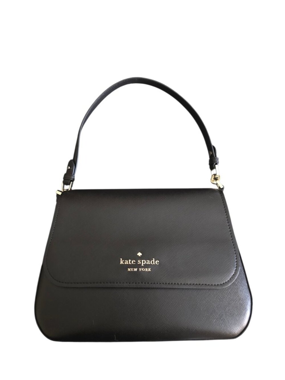 Kate Spade Black Saffiano Leather Crossbody & Shoulder Bag Flap Top Handle Purse